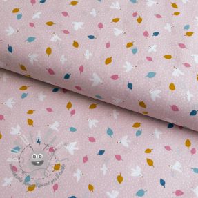 Tessuto di cotone Little birds powder