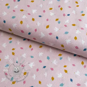Tessuto di cotone Little birds powder