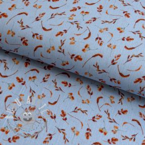 Mussola/Doppia garza Leaves field light blue