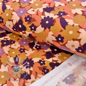 Felpa garzata SOFT Flowers cognac