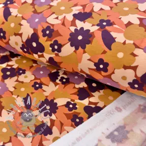 Felpa garzata SOFT Flowers cognac