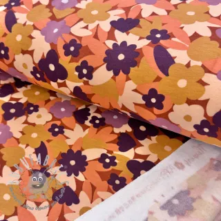 Felpa garzata SOFT Flowers cognac