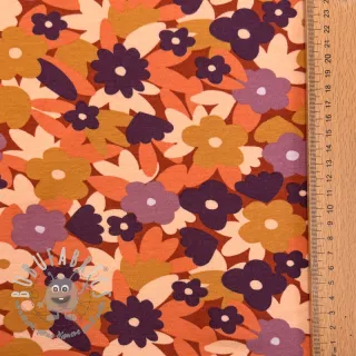 Felpa garzata SOFT Flowers cognac