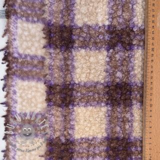 Tessuto per cappotti BOUCLÉ checks grape