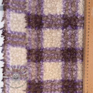 Tessuto per cappotti BOUCLÉ checks grape
