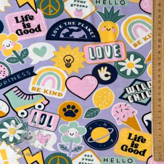 Jersey Patches and stripes lilac