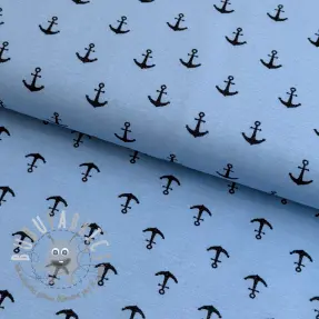 Jersey GLITTER Anchor light blue