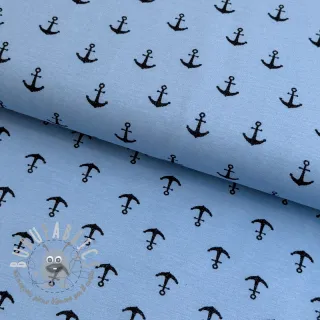Jersey GLITTER Anchor light blue