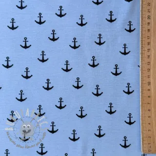 Jersey GLITTER Anchor light blue