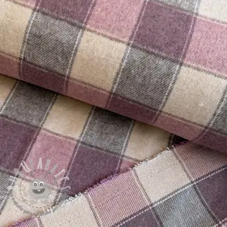 Tessuto per tailleur da donna YARN DYED BRUSHED Check blush