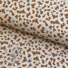 Jersey con lino Small flowers naturals