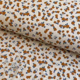 Jersey con lino Small flowers naturals