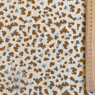 Jersey con lino Small flowers naturals