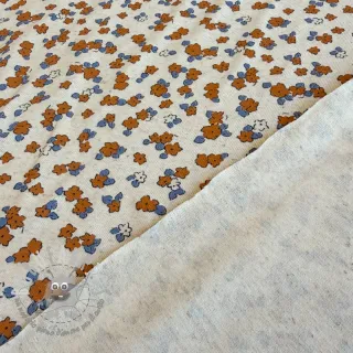 Jersey con lino Small flowers naturals