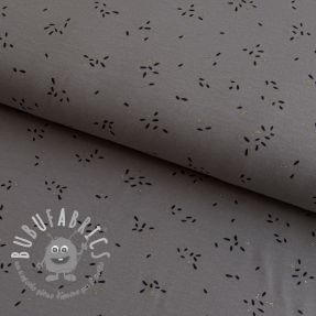 Jersey GLITTER Stripes rock grey