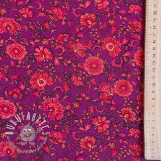 Viscosa POPLIN STRETCH Flowers fuchsia digital print