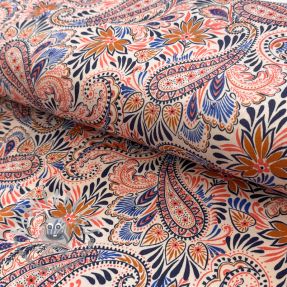 Jersey VISCOSE Paisley orange digital print