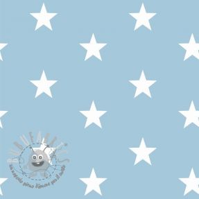 Tessuto di cotone Stars light blue