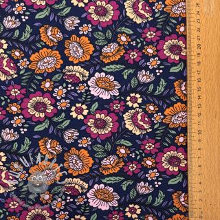 Jersey Flowers tossed navy