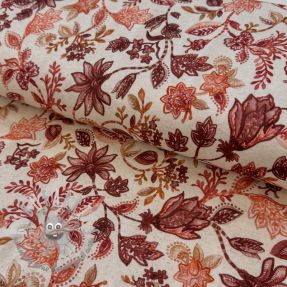Jersey con lino Flowers cognac digital print