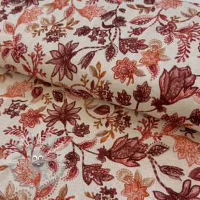 Jersey con lino Flowers cognac digital print