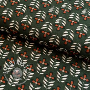 Tessuto decorativo Flowers old green