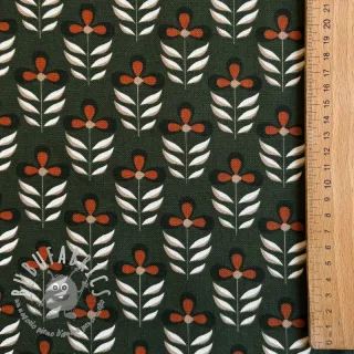 Tessuto decorativo Flowers old green