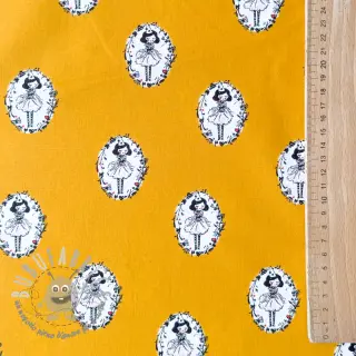 Tessuto di cotone Arlequeen medailon ochre
