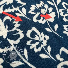 Felpa garzata SOFT Imprint flowers petrol 2nd class