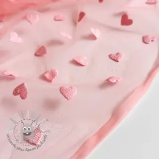 Tulle per TUTU Flock shiny hearts old pink