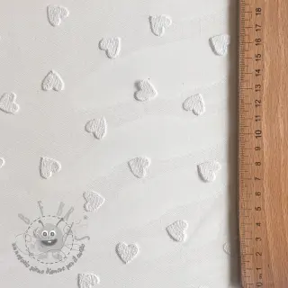 Tulle per TUTU Flock shiny hearts offwhite