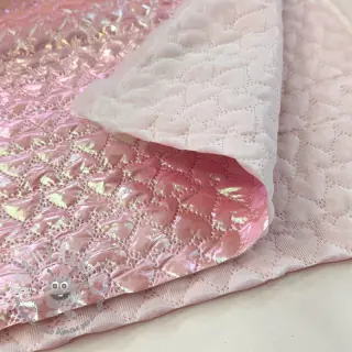 Tessuto trapuntato Fancy hearts light pink