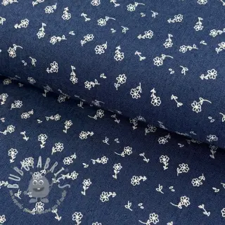 JEANS STRETCH Small retro flowers dark jeans