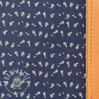 JEANS STRETCH Small retro flowers dark jeans