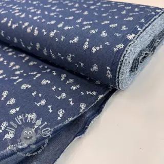 JEANS STRETCH Small retro flowers dark jeans