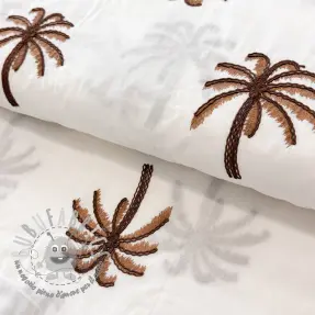 Tessuto di cotone VOILE EMBROIDERY Palm brown