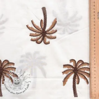 Tessuto di cotone VOILE EMBROIDERY Palm brown