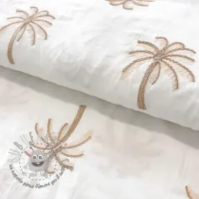 Tessuto di cotone VOILE EMBROIDERY Palm cream