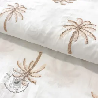 Tessuto di cotone VOILE EMBROIDERY Palm cream