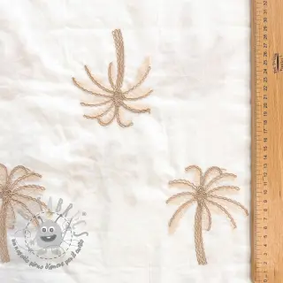 Tessuto di cotone VOILE EMBROIDERY Palm cream