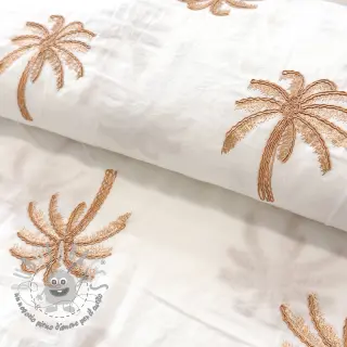 Tessuto di cotone VOILE EMBROIDERY Palm naturals