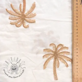 Tessuto di cotone VOILE EMBROIDERY Palm naturals
