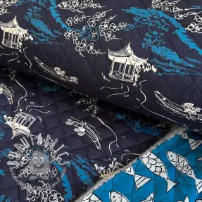 Tessuto di cotone QUILT DOUBLE SIDED Square design B