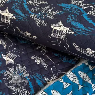 Tessuto di cotone QUILT DOUBLE SIDED Square design B