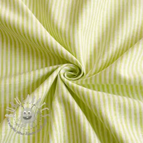 Lino con cotone Stripe lime