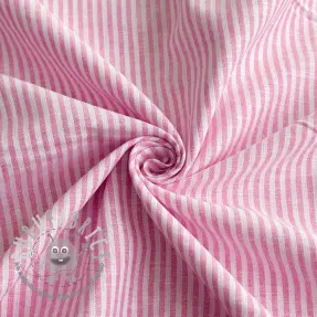 Lino con cotone Stripe fuchsia