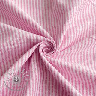 Lino con cotone Stripe fuchsia