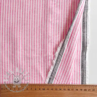 Lino con cotone Stripe fuchsia