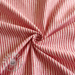 Lino con cotone Stripe red