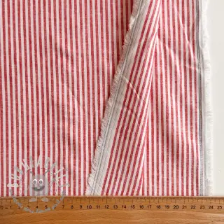 Lino con cotone Stripe red